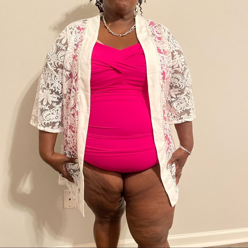 Off White Sheer Swim Coverup